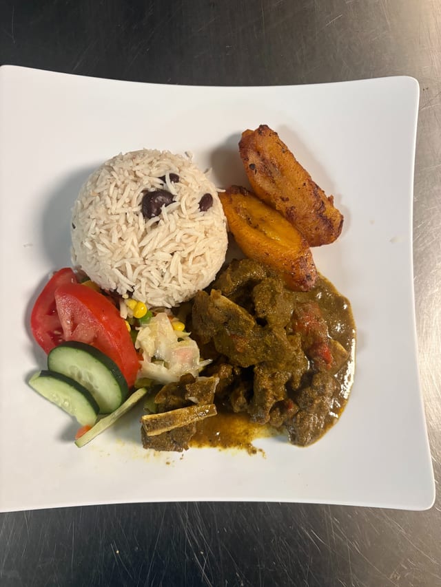 Curry goat.