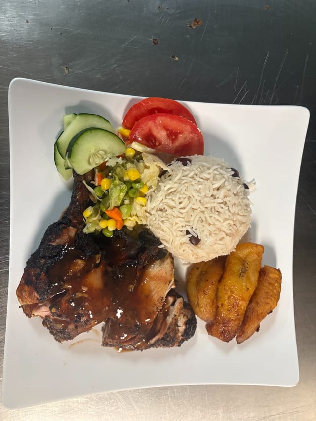 Jerk chicken.